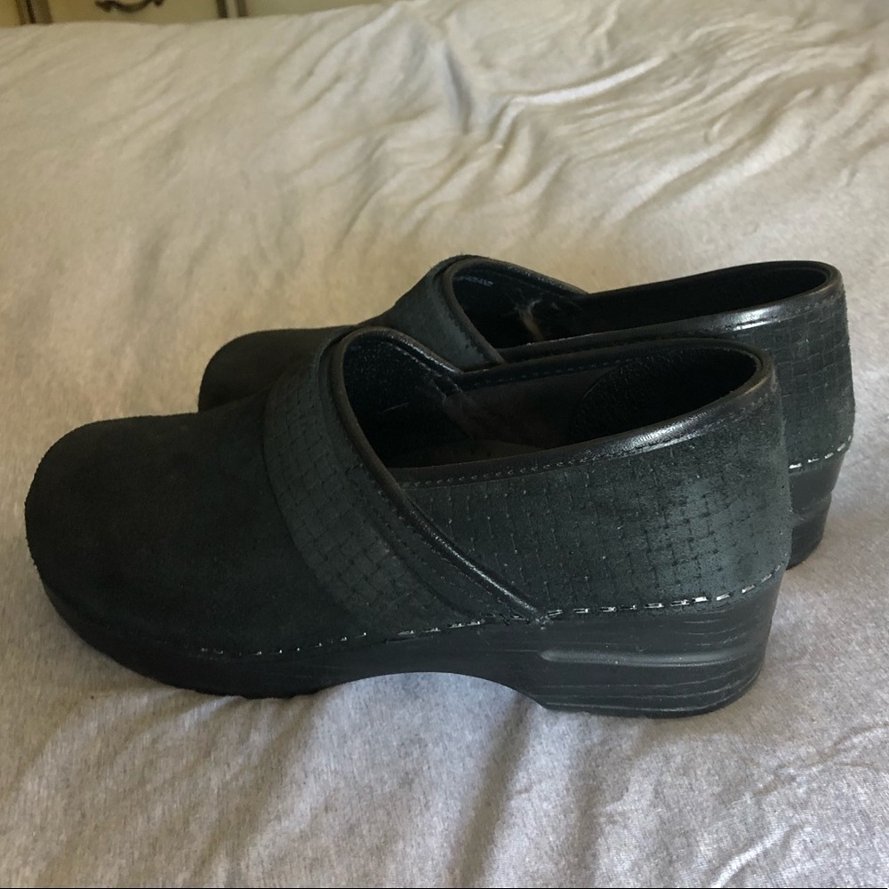 Sanita Black Suede Clog Mules